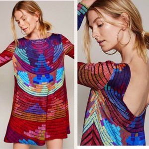 Radial Op Art Print Swing Dress